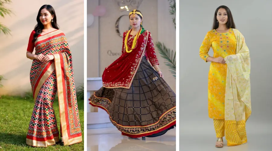 Some of the basic cultural wears of Nepal for Woman